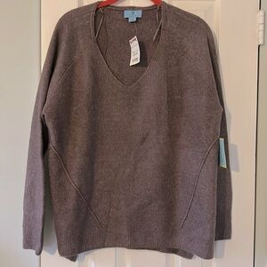 NWT CeCe V neck long sleeve cozy sweater